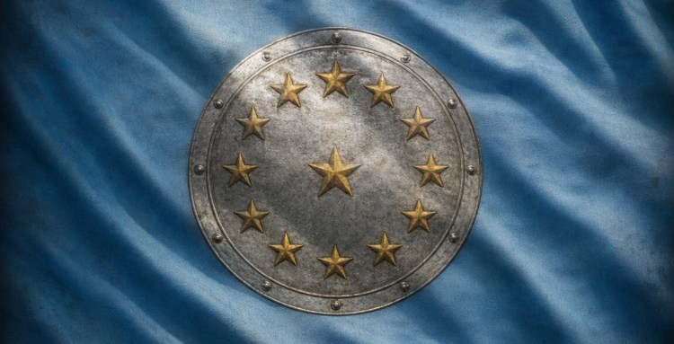 A cropped version of the shield with stars requested from an AI model.